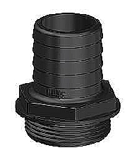Aquavalve-Anschluss schwarz 0° 38mm SB-verpackt