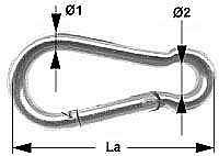 Karabinerhaken verzinkt 120 mm (10-St.Pack)