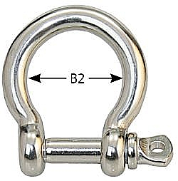 Edelstahlschäkel geschweift 6mm < 2-St.Pack>