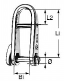 WICHARD-Schlüsselschäkel mit festem Steg 8 x 61 mm