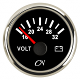 CN-Instrument Voltmeter 24V schwarz/chrom