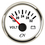 CN-Instrument Voltmeter 24V weiß/chrom