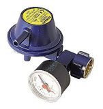 Druckregler 30mbar 0.9kg/h 90° Abgang, Manometer Druckregler 30mbar 0.9kg/h 90° Abgang, Manometer