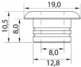 Decksdurchführung 8mm Aluminium SILBER