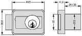 Zylinder-Kastenschloss Typ 3310 Messing vernickelt