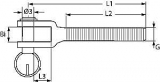 Gabel für Wantenspanner M20 links AISI316 - Gabelterminal