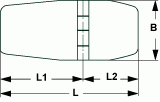 Edelstahl-Scharnier 54.5 x 38.5mm