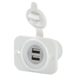 Marinco USB-Doppel-Einbau-Steckdose weiß