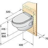 Vetus Toilette Typ-HATO 24V für Wandmontage